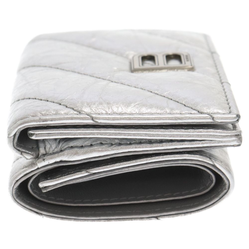 BALENCIAGA CRUSH 三つ折り財布　シルバー BALENCIAGA CRUSH 三つ折り財布シルバー