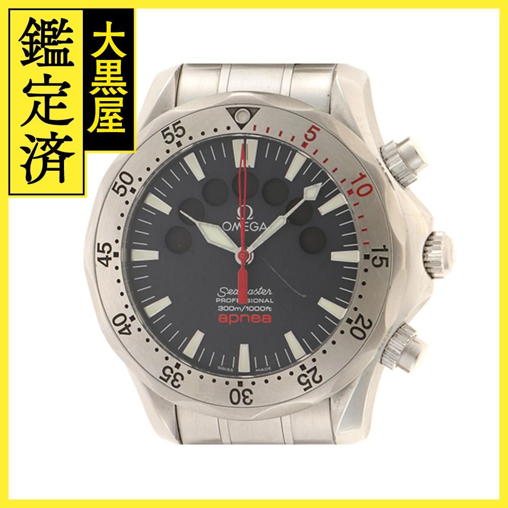 OMEGA オメガ 腕時計 シーマスター アプネア 2595.50.00 ステンレススチール ブラック文字盤 自動巻き 現状販売  2004年保証書【472】SJ