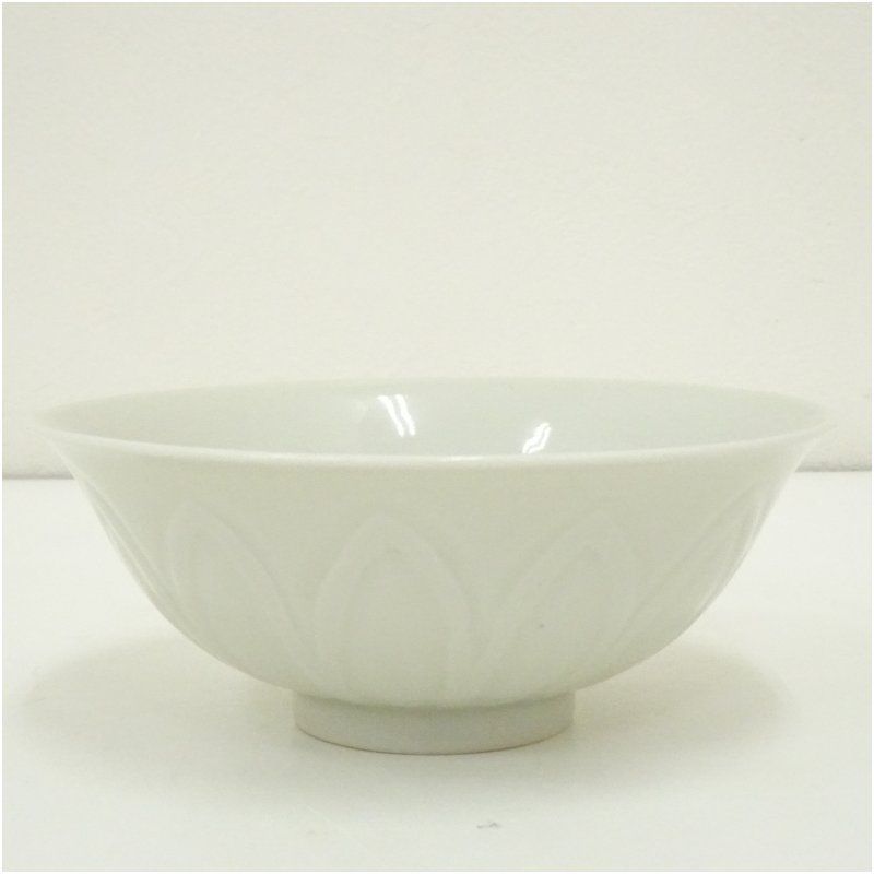 京焼 加藤泰一造 牙白磁鎬茶碗 共箱 茶道 抹茶 おしゃれ 抹茶茶碗 抹茶碗 和食器 レトロ 茶器 骨董 茶わん 茶会 茶の湯