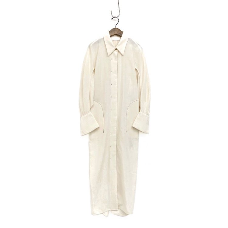 22SS Mame Kurogouchi マメクロゴウチ Viscose Hemp Shirtdress バック