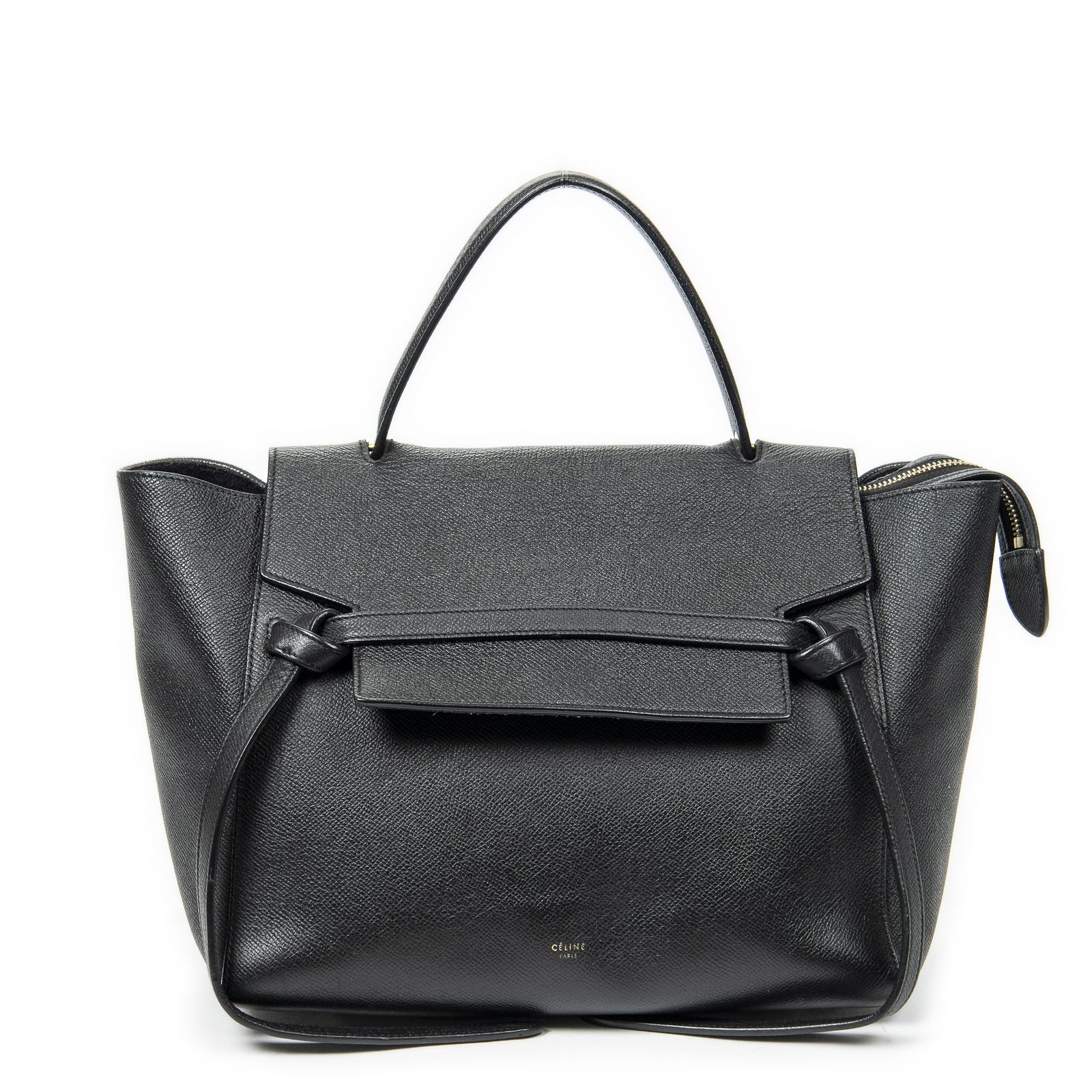 CELINE セリーヌナノベルトバッグ黒グレインレザーA