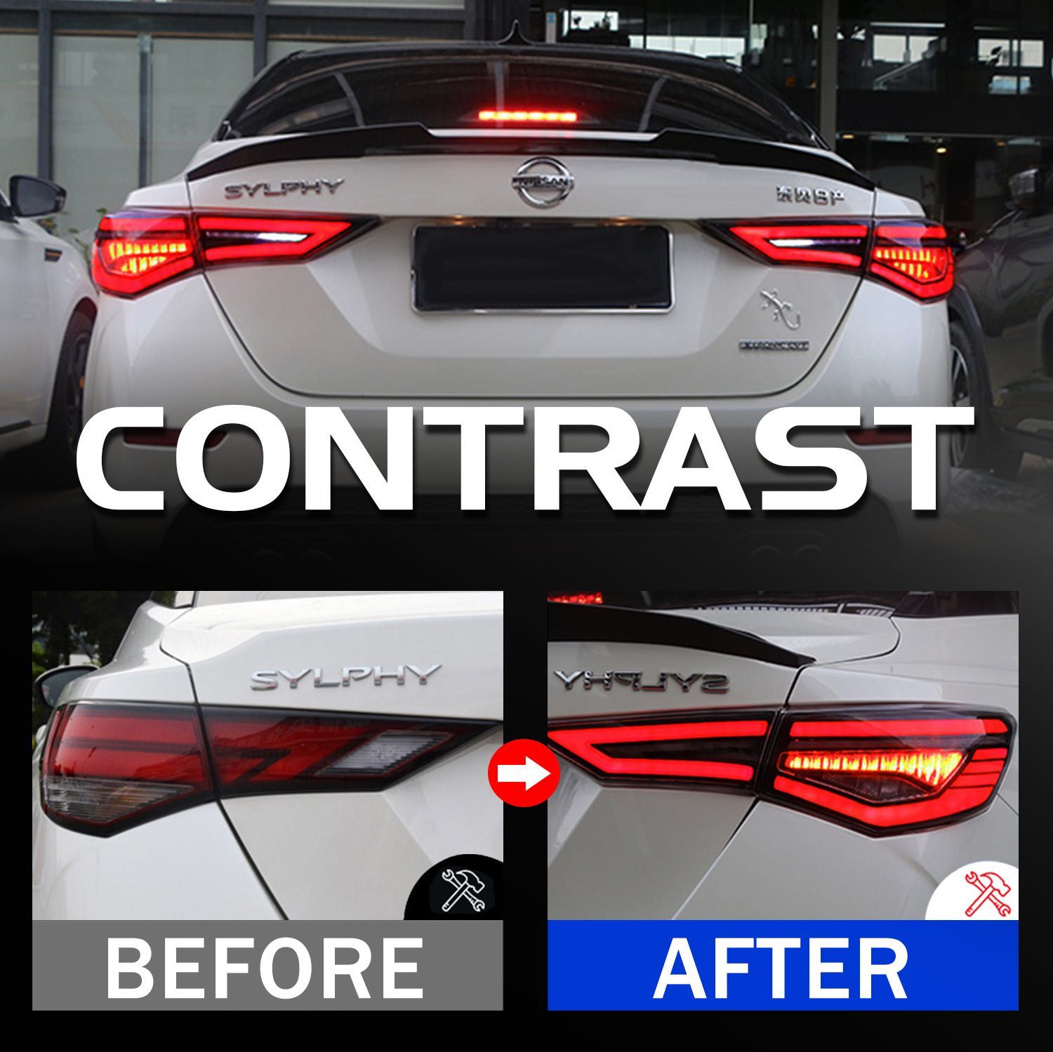 適用日産 !-利用不可文字-! 逸 Sylphy 20-22年モデル LED流光転向テールランプアセンブリ 10.09LY158再 げ