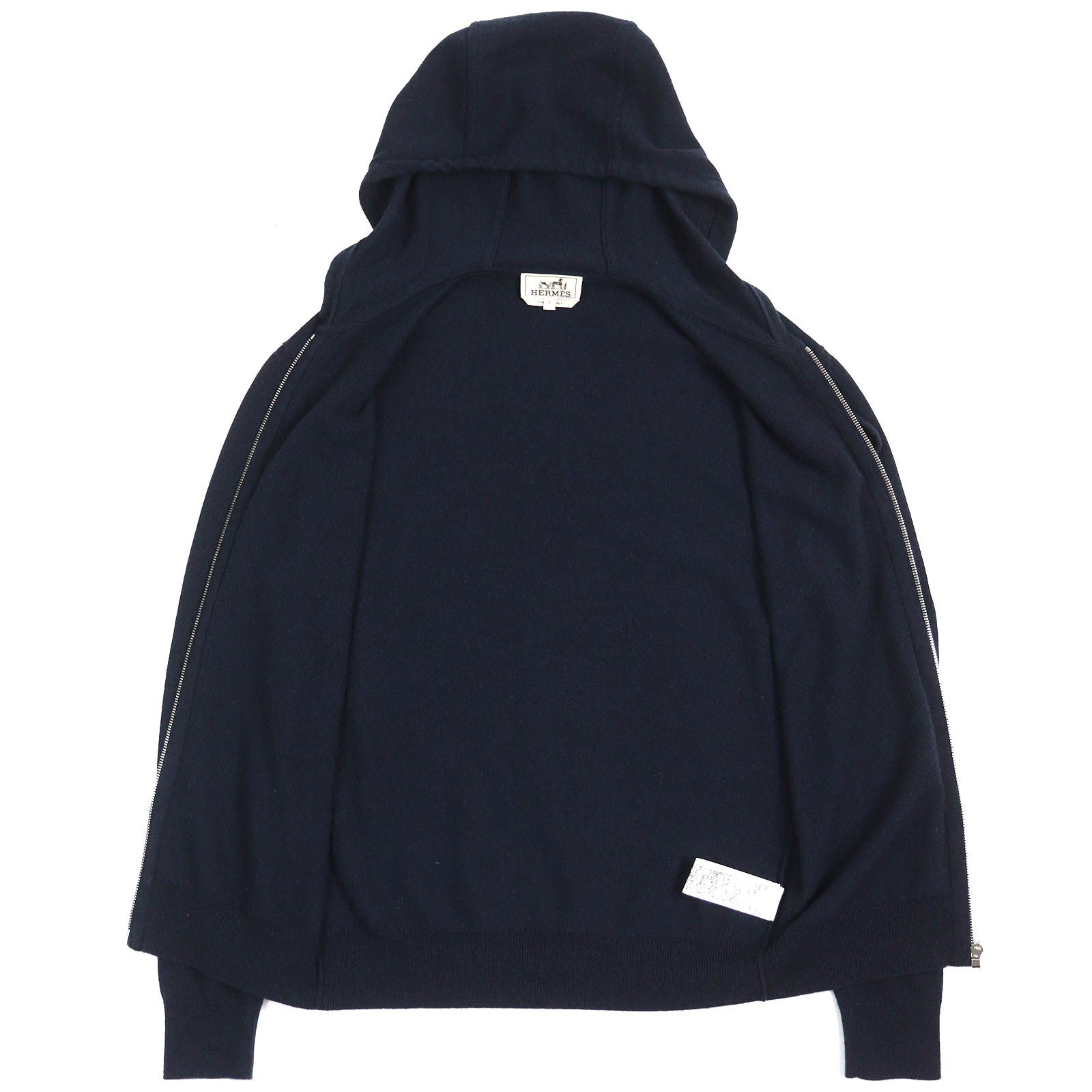極美品✨エルメス 23SS カシミヤ ポンチョ セリエボタン ネイビー HERMES - エルメス 特大セリエボタン【カシミヤ100%】ロング