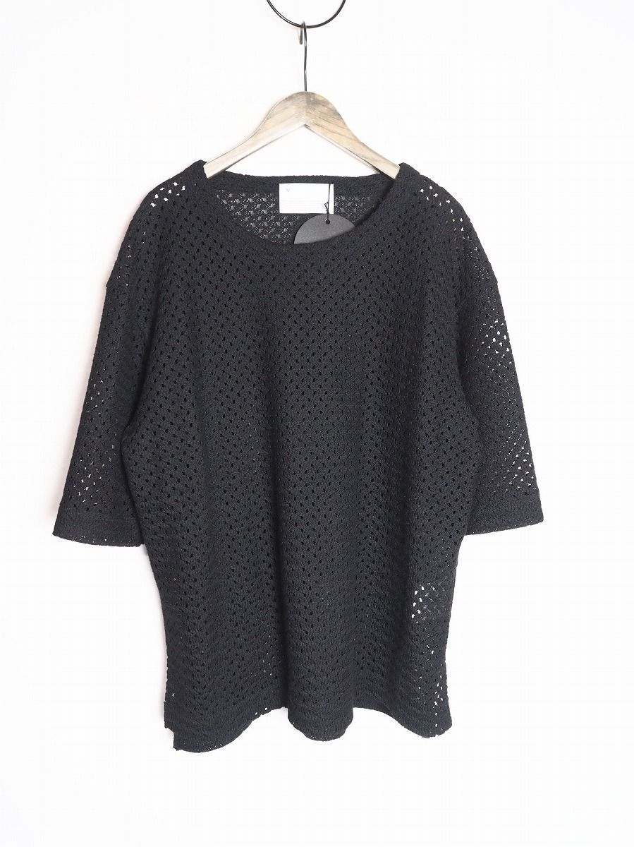 ヴォアーブ VOAAOV 25SS 半袖メッシュニット VOMT-N122 ブラック サイズ：2 極美品 25SS VOAAOV ヴォアーブ ラッセル メッシュ クルーネック