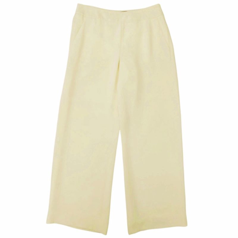 ジョルジオアルマーニ GIORGIO ARMANI BORGO21 シルク ワイドスラックスパンツ 40 アイボリー 0504