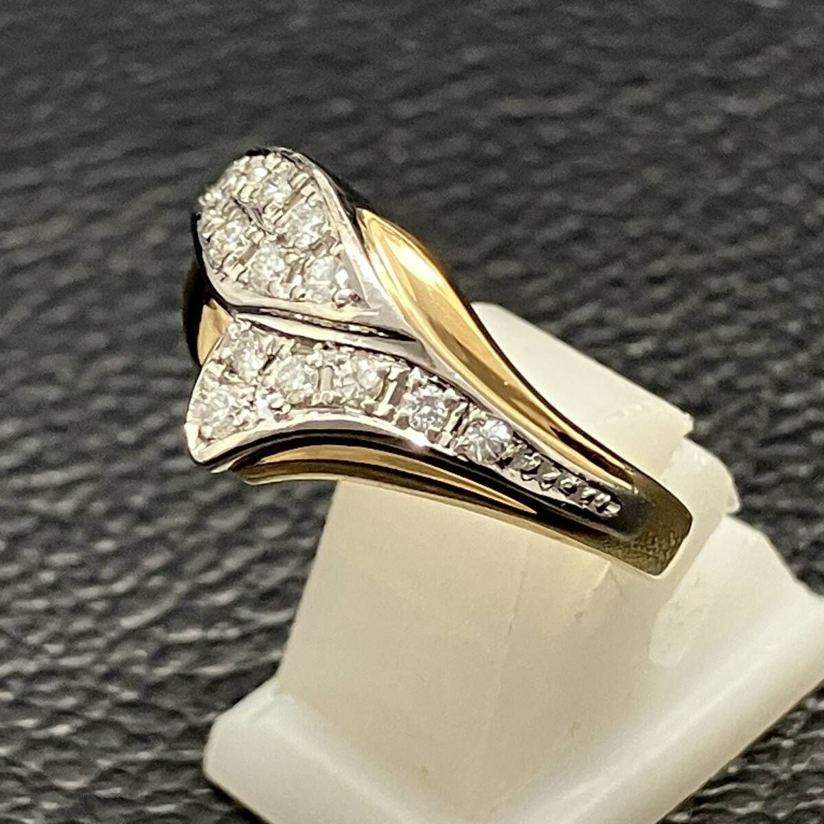 鑑別カード付 新品仕上済み 天然ダイヤモンド 0.22ct コンビ