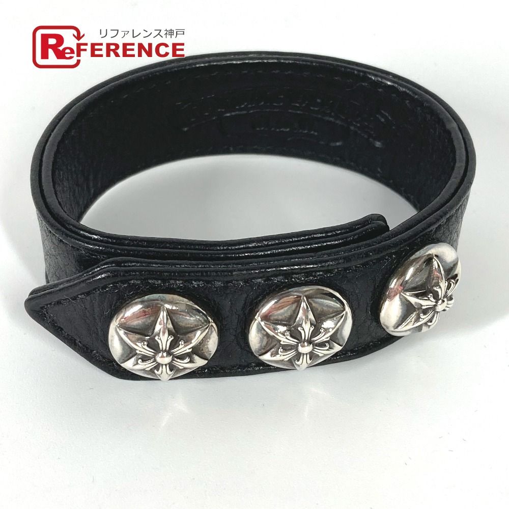 CHROME HEARTS クロムハーツ ブレスレット 3BTN/2SNP スター レザー
