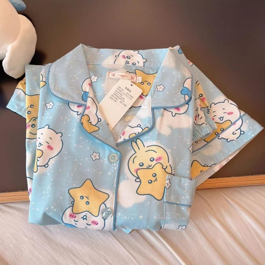 ちいかわ 半袖 上下セット ハチワレ うさぎ モモンガ パジャマ