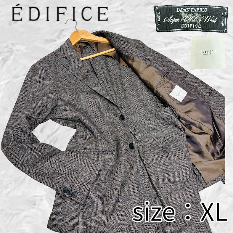 極美品　エディフィス　ビジネススーツ　セットアップ　グレンチェック　ストレッチ 超美品 エディフィス EDIFICE セットアップ ストレッチ グレン