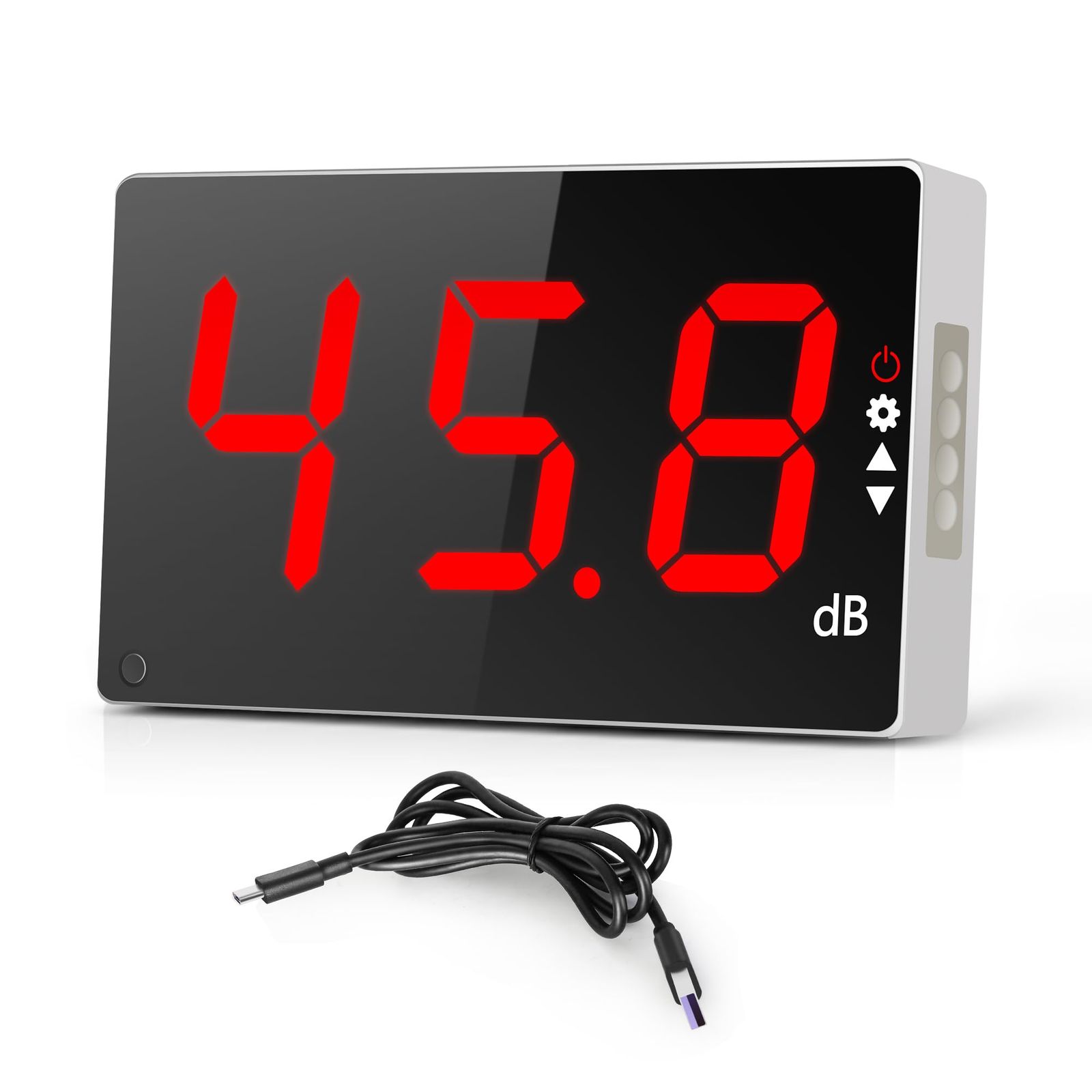 デジタル騒音計 壁掛け 騒音レベルテスター 30～130dB 31.5Hz 8.5KHz LCD表示 音量測定器 アラーム機能 デシベルメーター 騒音測定器 オフィス 工場 工事現場 交通道路