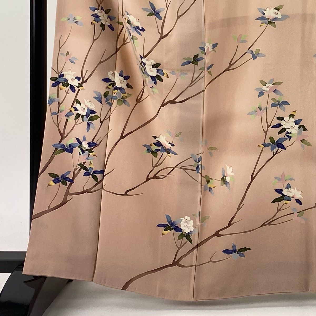 訪問着 身丈163cm 裄丈67.5cm L 袷 落款 枝花 霞 ぼかし ピンク
