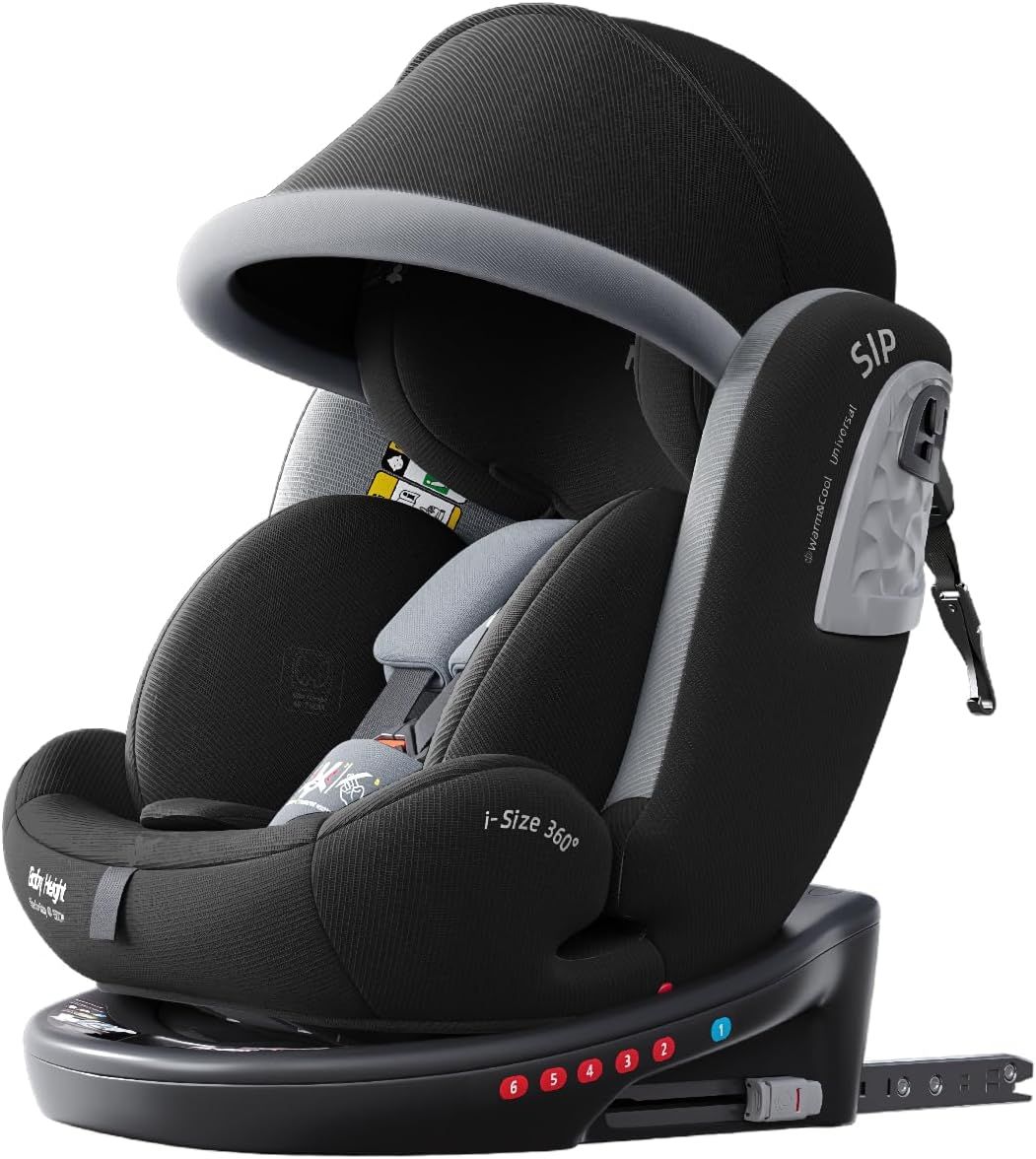 【極美品】heekin チャイルドシート 360度回転式 ISOFIX固定 ECE R129 i-Size 新生児-12歳 黒