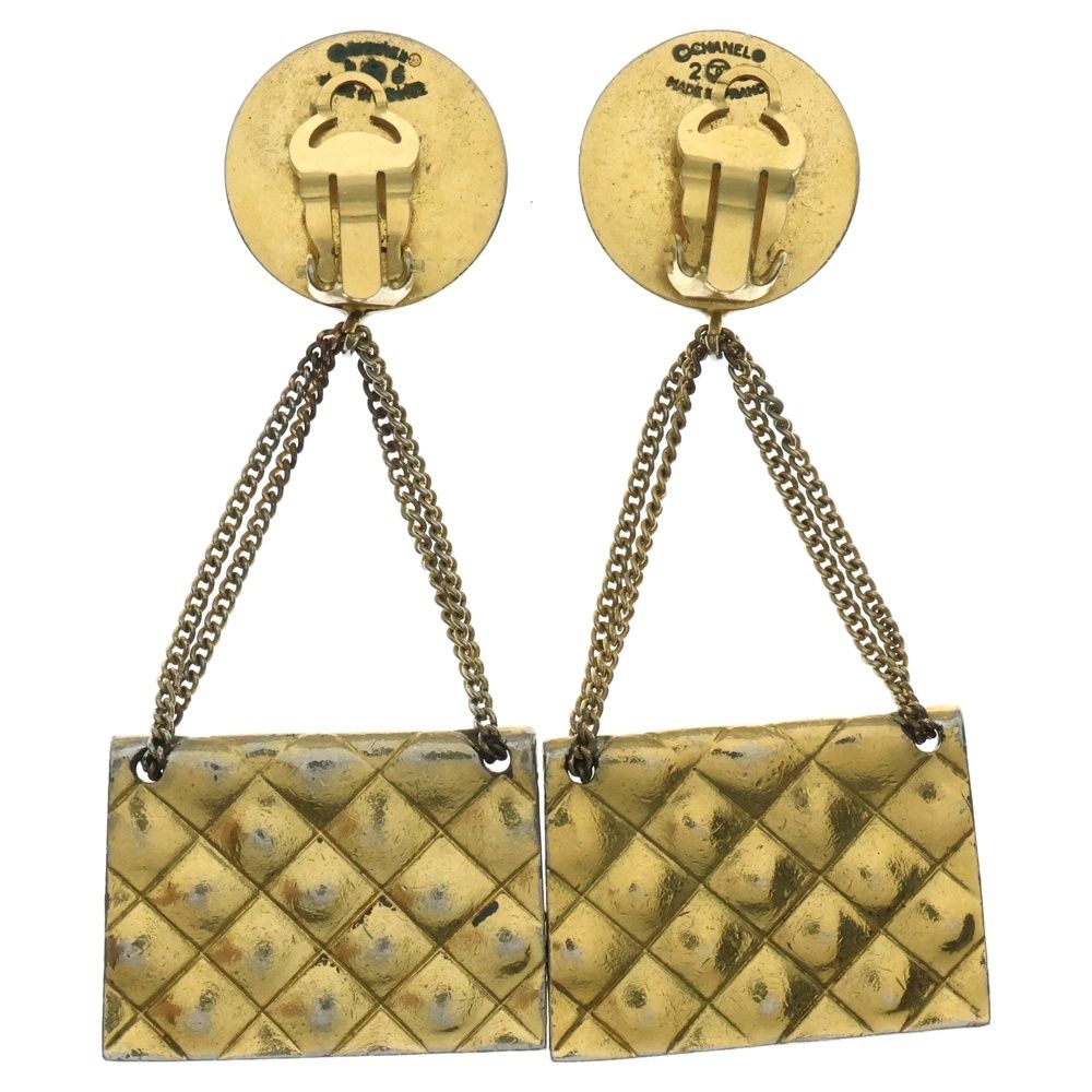 CHANEL シャネル マトラッセ バッグモチーフ イヤリング イヤー 26 ゴールド GP