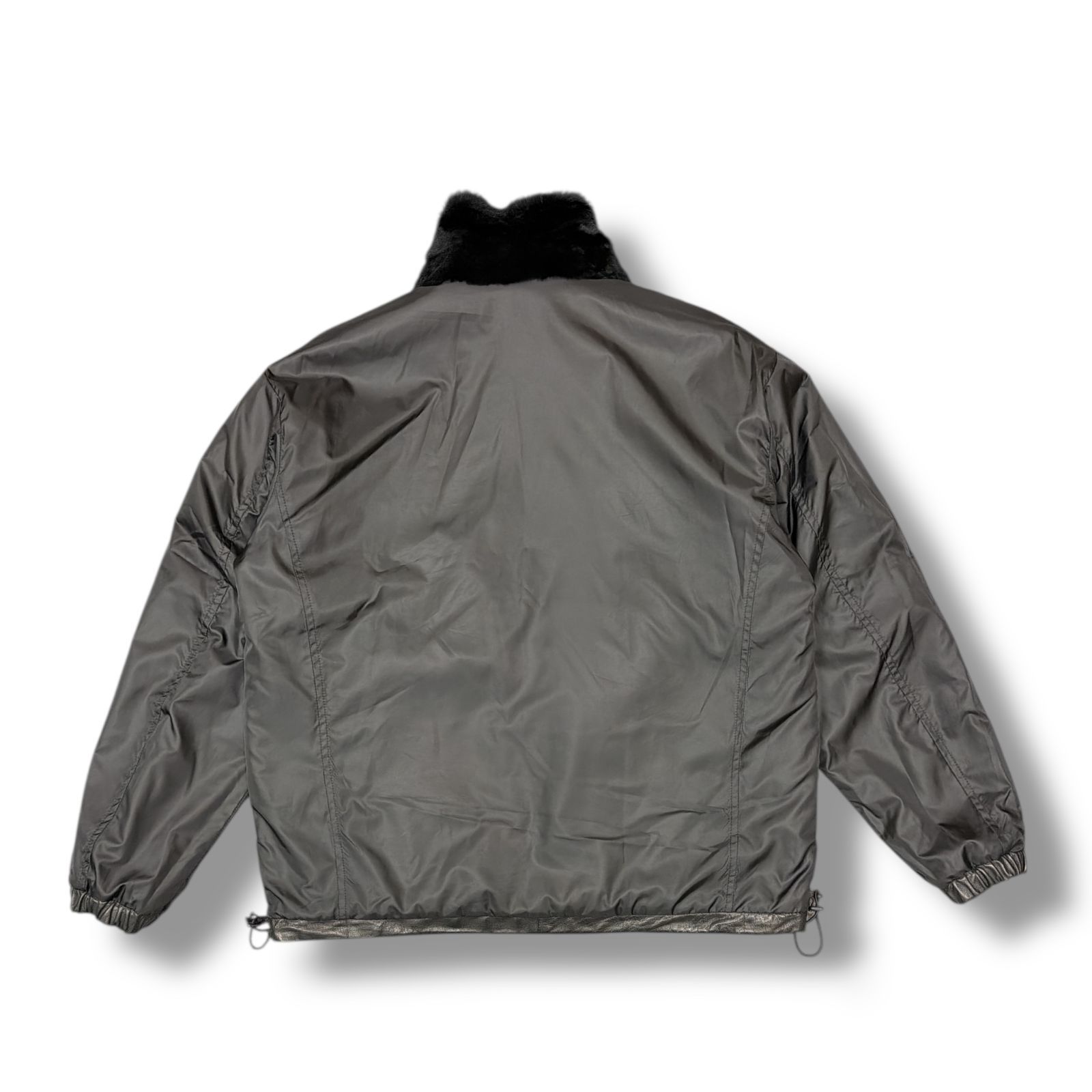 参考上代176000円 ISAMU KATAYAMA BACKLASH ラビットファー ナイロン リバーシブルブルゾン ナイロンジャケット イサムカタヤマ バックラッシュ 2005-01 ブラック M 92348A7