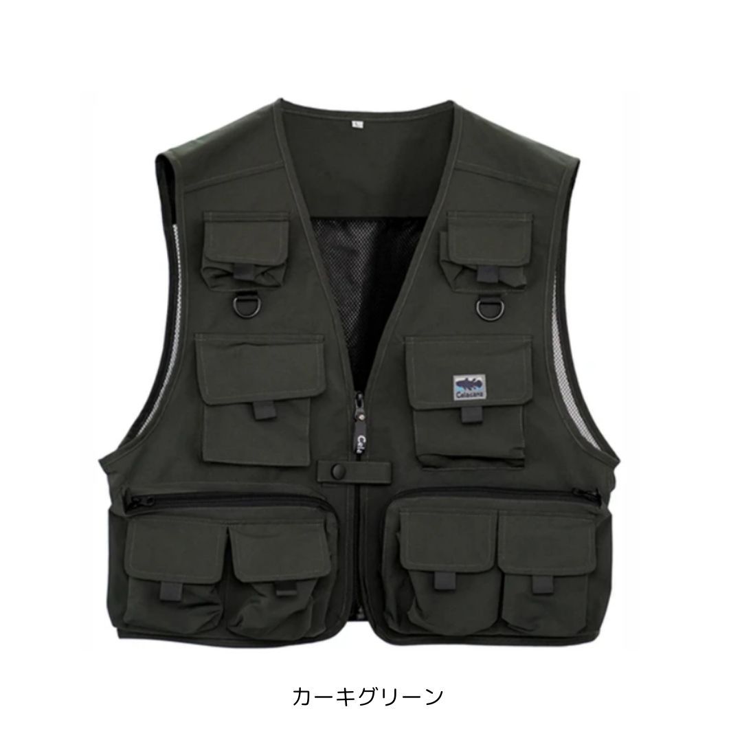 Garments Engineered カーキフィッシングベスト S NFC-2170 フィッシングベスト #Mサイズ #カーキグリーン X-sell