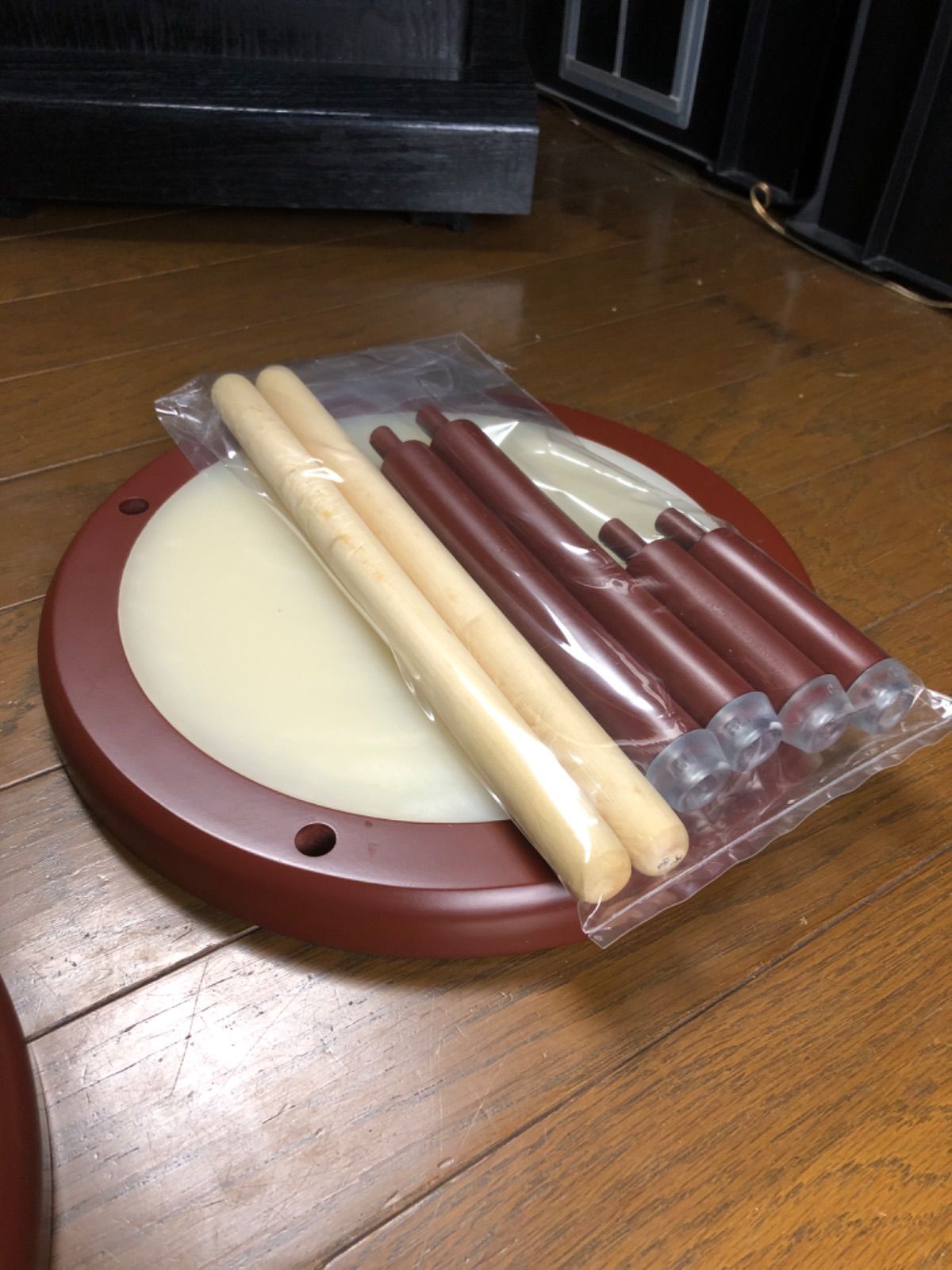 和太鼓 練習用パッド みるみる上達くん 脚付き バチ付きセット 中古