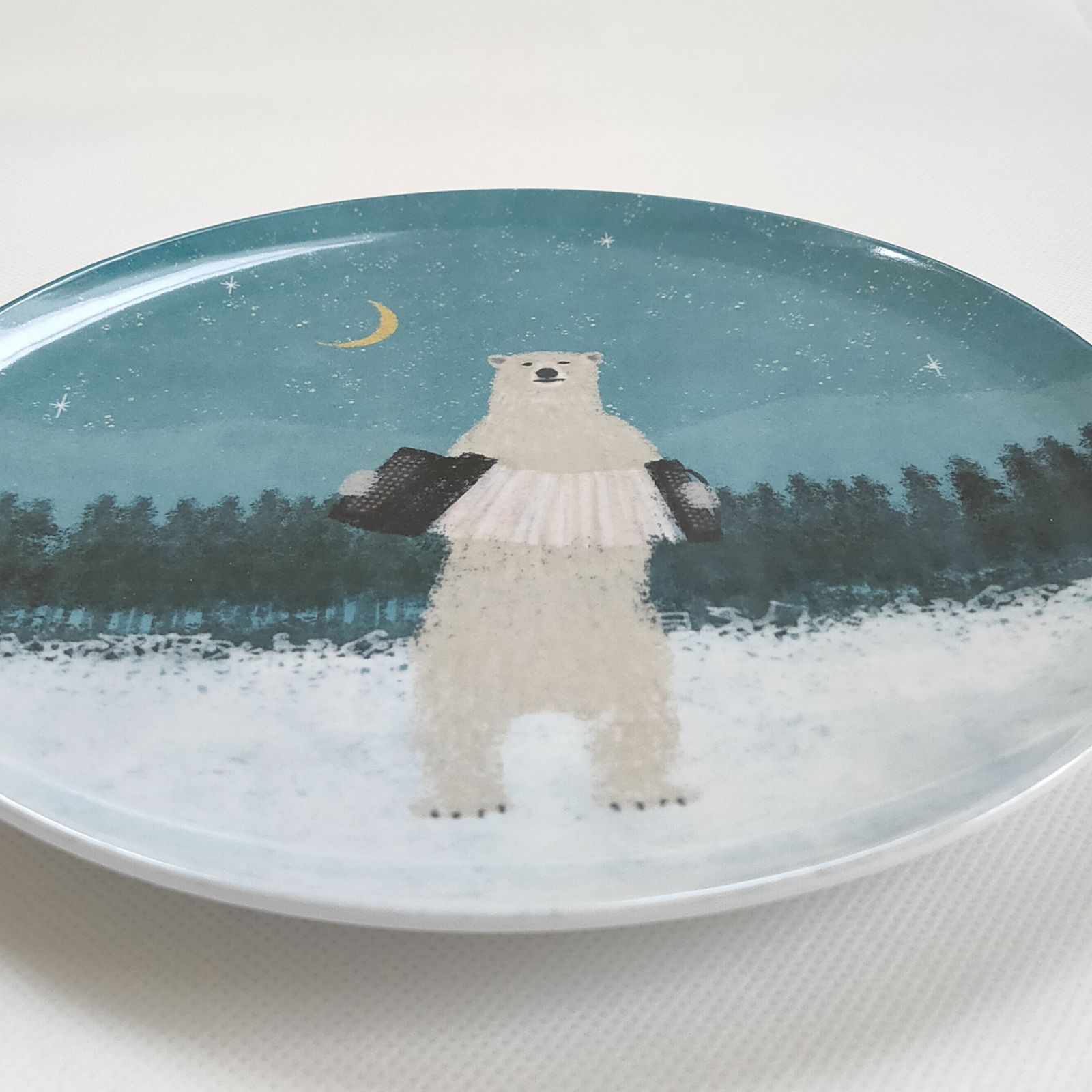 cozyca products】メラミン食器 お皿 日下明 (SONG/polar bear) - ぽち