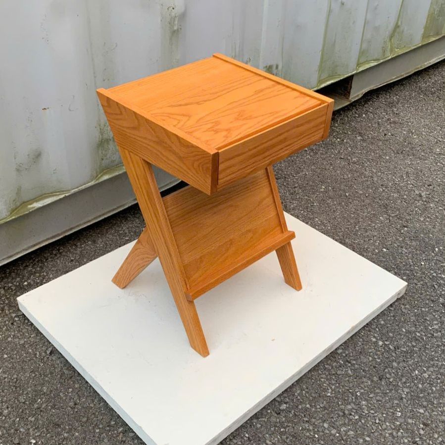masterwal 木製サイドテーブル 日本製 ※接合部分にガタあり サイドロー