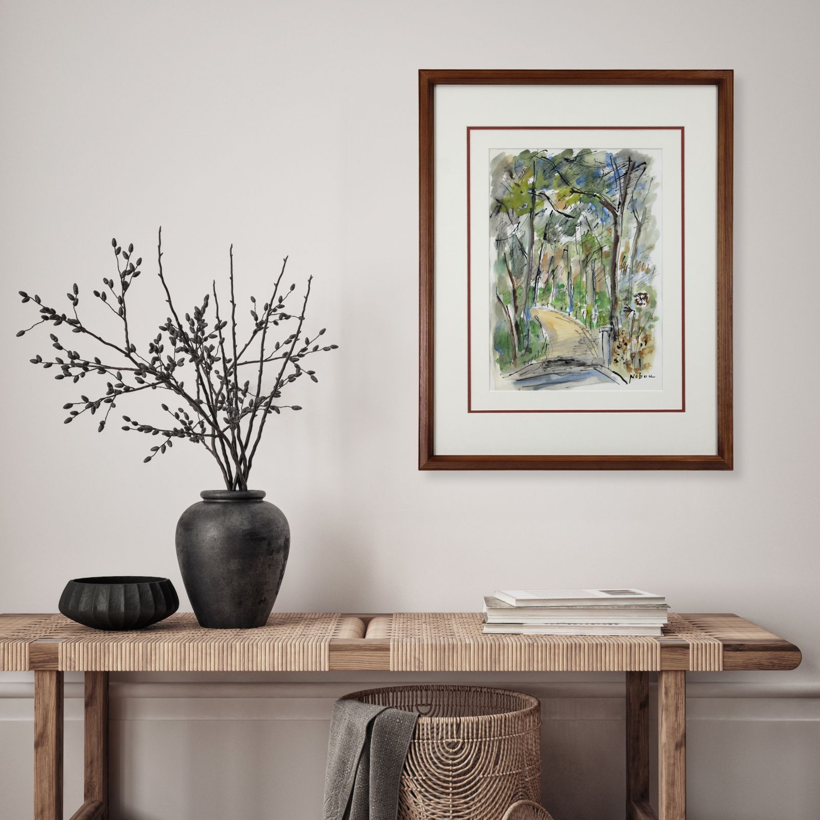 八木伸子 「湿原への道」 水彩画 絵画 八木伸子 「湿原への道」 水彩画 絵画 - 北海道画廊