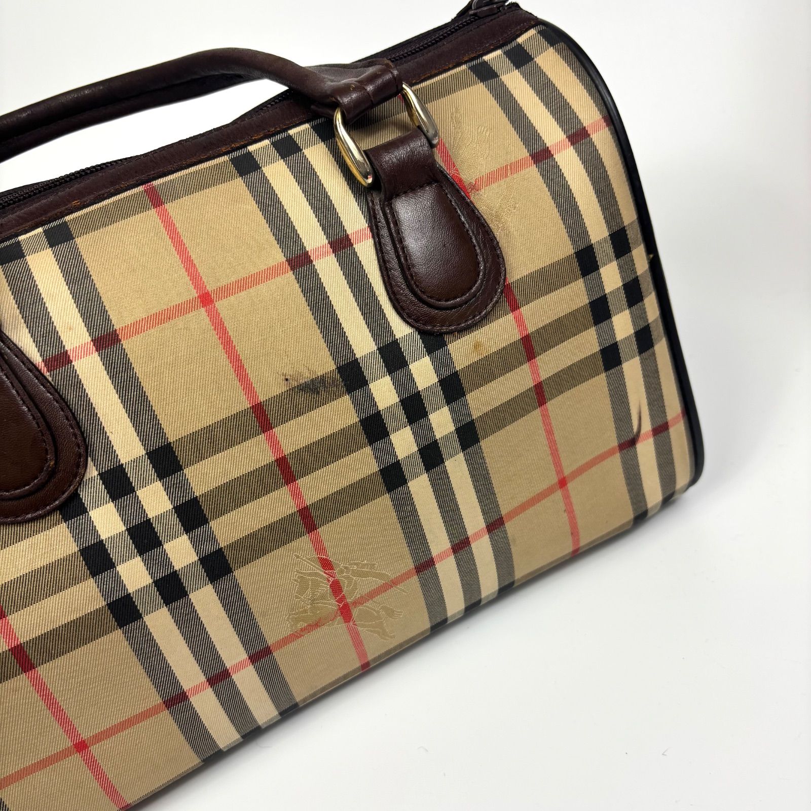 BURBERRY バーバリー ヴィンテージ ボストンバッグ ハンドバッグ ノバ 