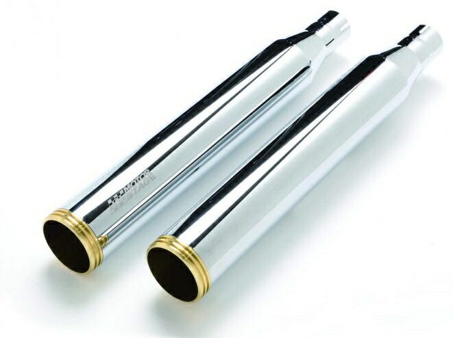 MOTOR STAGE スリップオンマフラー ブラス76ストレート ：2011〜17年FXS、FLSTFBS/クローム