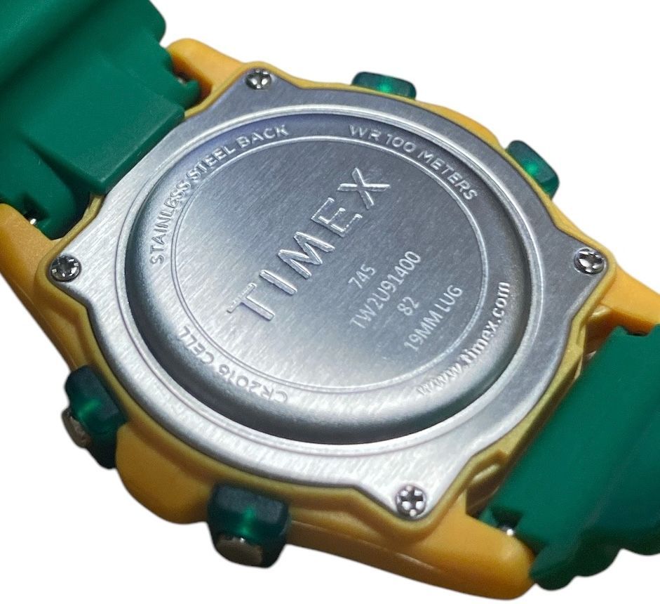 TIMEX アトランティス100 グリーン×イエロー TW2U91400 美品 Amazon | TIMEX アトランティス100 グリーン×イエロー TW2U91400
