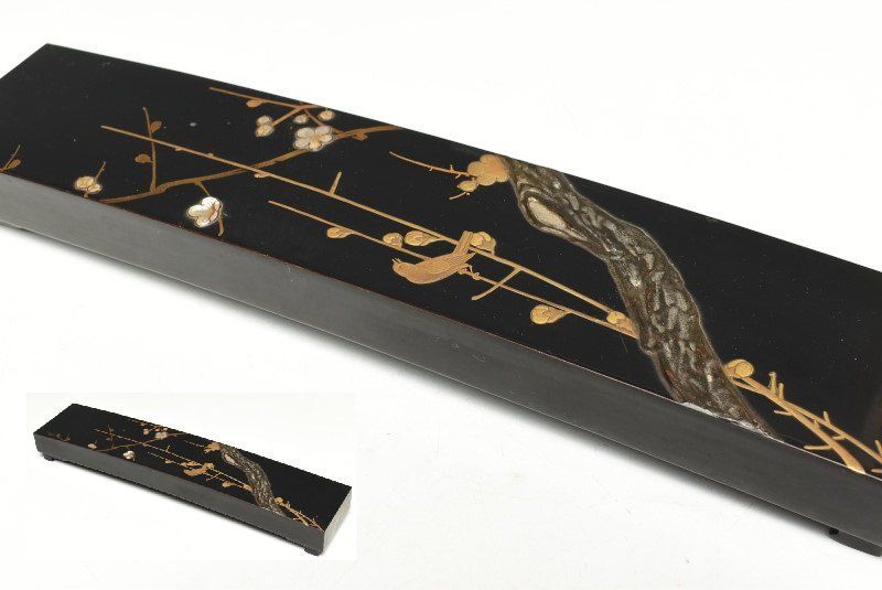 蔵A3600c 時代 蒔絵花鳥文 短冊箱 蒔絵箱