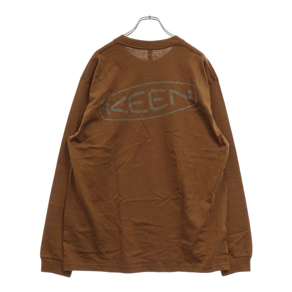 KEEN (キーン) ロゴプリント 長袖 Tシャツ ブラウン