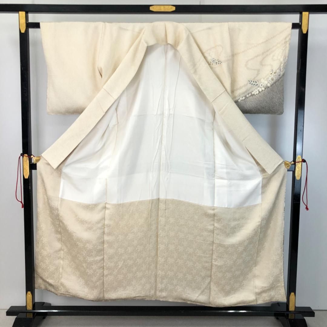 訪問着 総絞り 美しい辻が花絞り 乳白色 しつけ糸 K-5423