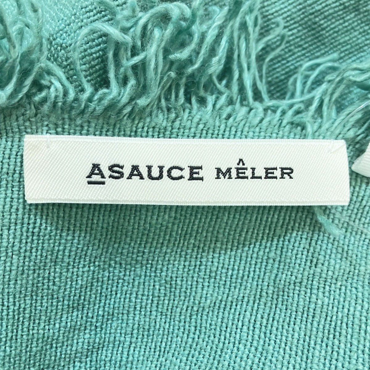 ASAUCE MÊLER リネンストール グリーン ASAUCE MELER アソースメレ リネン大判ストール グリーン - メルカリ