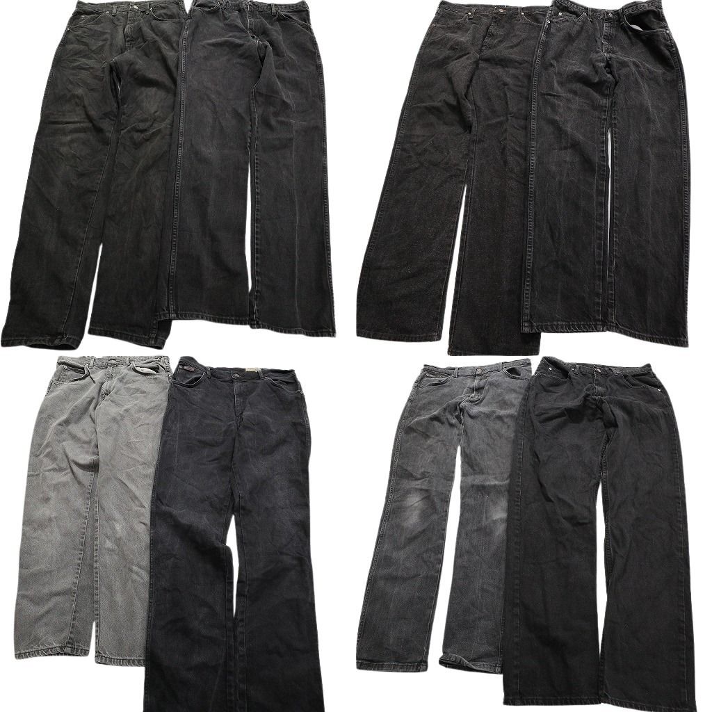 古着卸 Wrangler ラングラー ブラックデニム パンツ 8枚セット メンズ 34 フェード アメカジ 革パッチ 古着 NA3185
