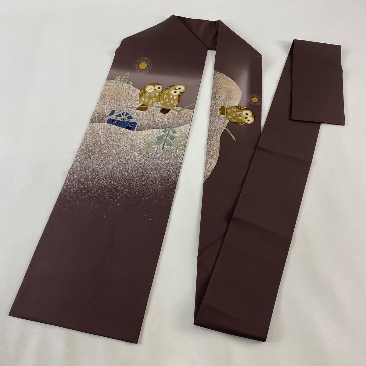 名古屋帯 美品 逸品 ふくろう 月 ぼかし 灰紫 正絹 【中古】 - メルカリ