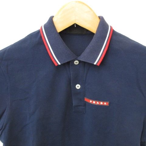 【新品】プラダ ポロシャツ プラダ ポロシャツ 千鳥柄 メンズ L イエロー PRADA【AFB25