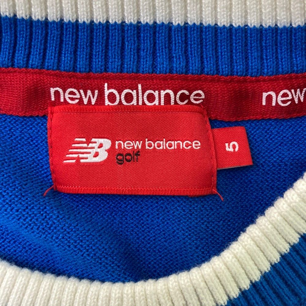 ニューバランスゴルフ ウール混 ニット 裏地付 ネイビー サイズ5 サイズ：5 NEW BALANCE GOLF ニューバランス ニットセーター ウール混