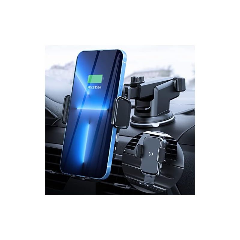 【2024最新強化版】車載ワイヤレス充電器 15W 急速 車載ホルダー スマホホルダー 車 自動開閉 iPhone 16/15 /14 /13/12/11シリーズ/XS/XR / 8 / Samsung S8 / S9 / S10 qi機種対応 4.0-7 1