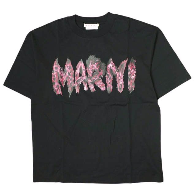 MARNI - MARNI マルニ 22AW イタリア製 FELINE MARNI OGANIC JERSEY T-SHIRT アニマルロゴTシャツ THJET49EPS 38 BLACK 半袖 キャット トップス【新古品】【中古】【MARNI】 新品 MARNI マルニ 22AW イタリア製 FELINE MARNI OGANIC JERSEY T