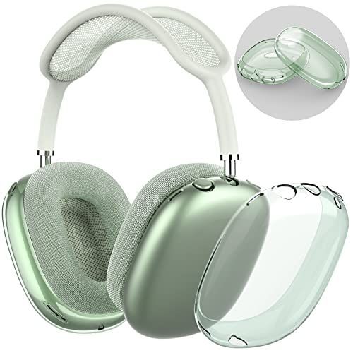 クリアグリーン NIUTRENDZ AirPods Max カバー クリア ケース ソフト TPU 保護イヤーカップ カバー アクセサリー 指紋防止 傷防止 防塵 クリアグリーン