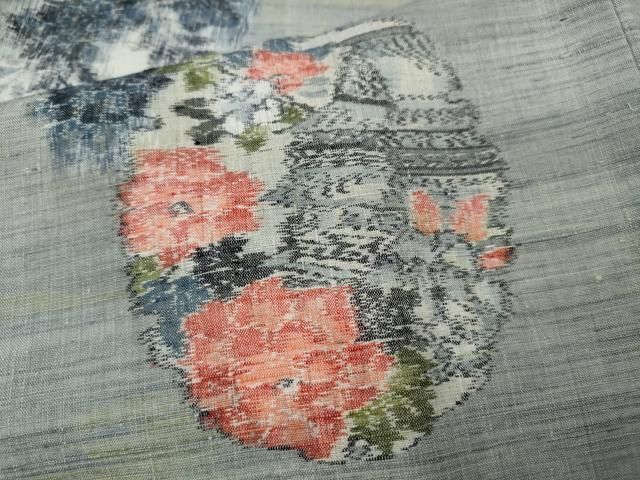 平和屋着物●小千谷紬　雪輪風景花文　正絹　逸品　未使用　CAAW3162ut 平和屋着物○小千谷紬 雪輪風景花文 正絹 逸品 未使用 CAAW3162ut 平和