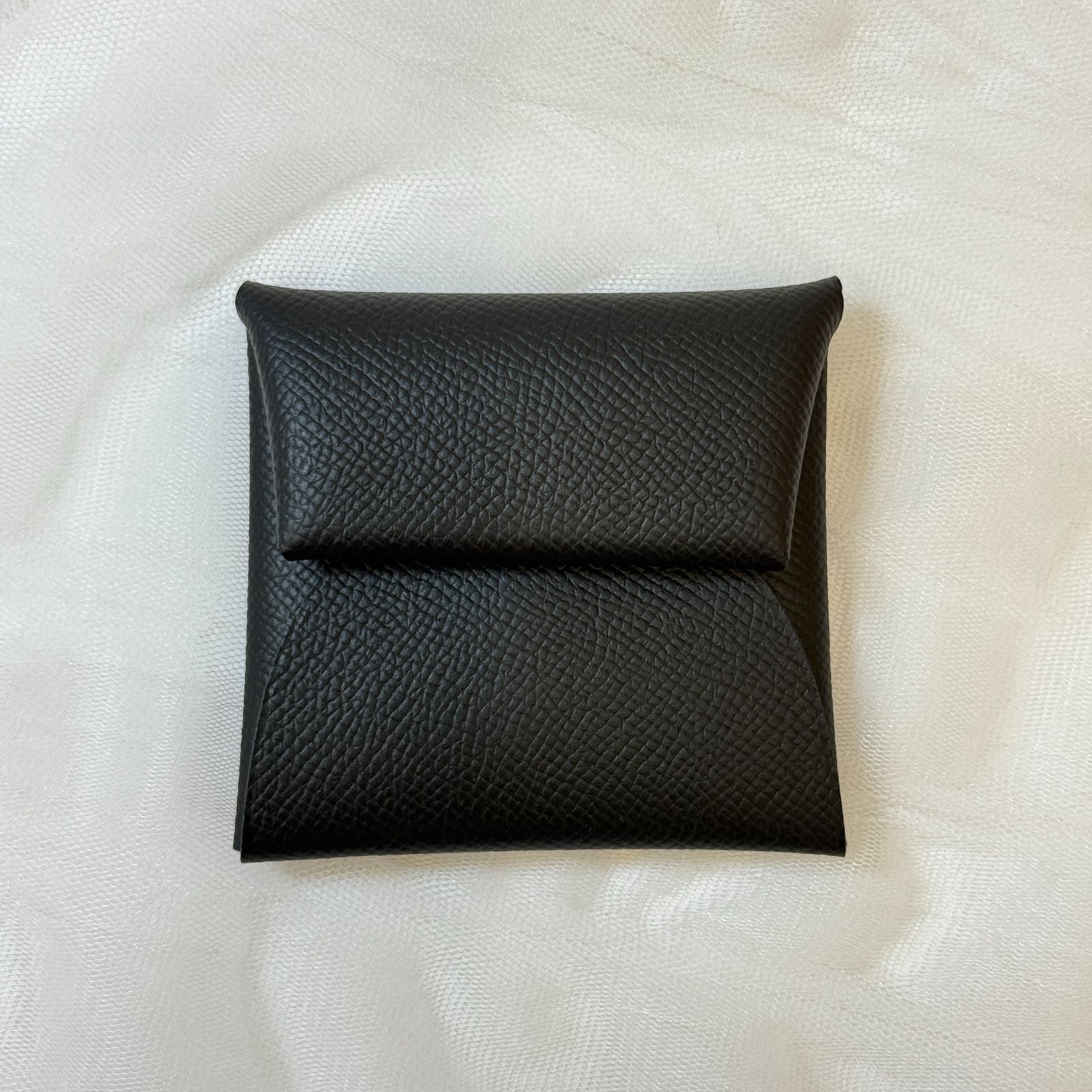 鑑定済み エルメス バスティア ノワール ブラック シルバー金具 小銭入れ コインケース U刻印