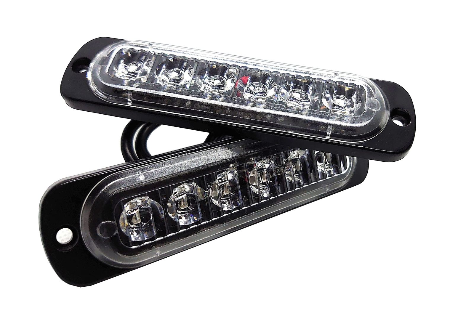 SakaSK デイライト LED 12v 24v 兼用 防塵 耐衝撃 汎用 防水 ホワイト 車検対応 2個セット 6000K 薄型 (イエロー ( 黄 )) [イエロー ( 黄 )]