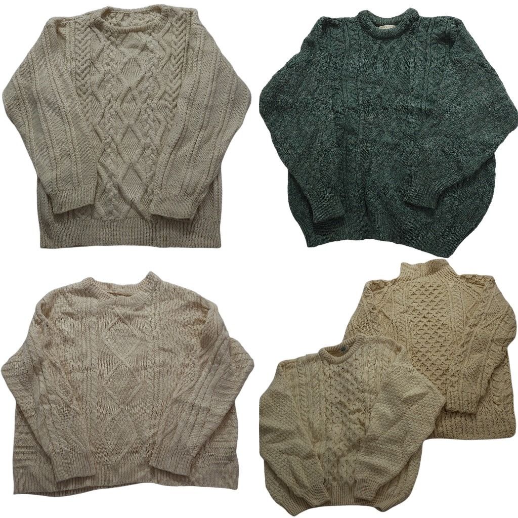 【美品】フィッシャーマンニット　アランニット　　古着 fisherman over knit アラン フィッシャーマン ニット