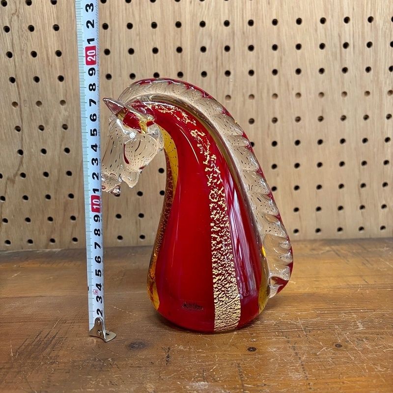 マルティグラス 馬 高さ約19cm レトロ MultiGlass ガラス 置物