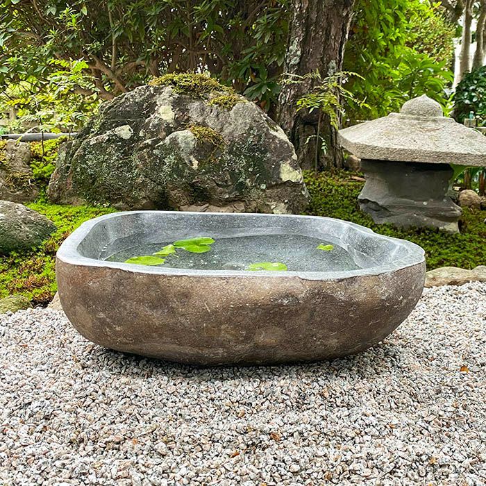 【六角水鉢・蹲・茶庭】庭石・オブジェ・置物・ガーデニング・バードバス 六角水鉢・蹲・茶庭】庭石・オブジェ・置物・ガーデニング・バードバス