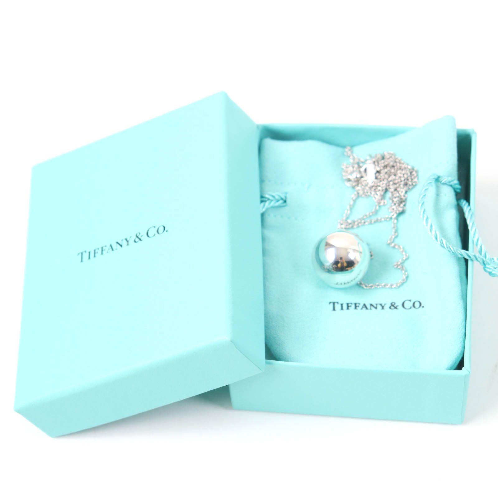 極美品☆TIFFANY&Co. ティファニー ハードウエア ボールネックレス  