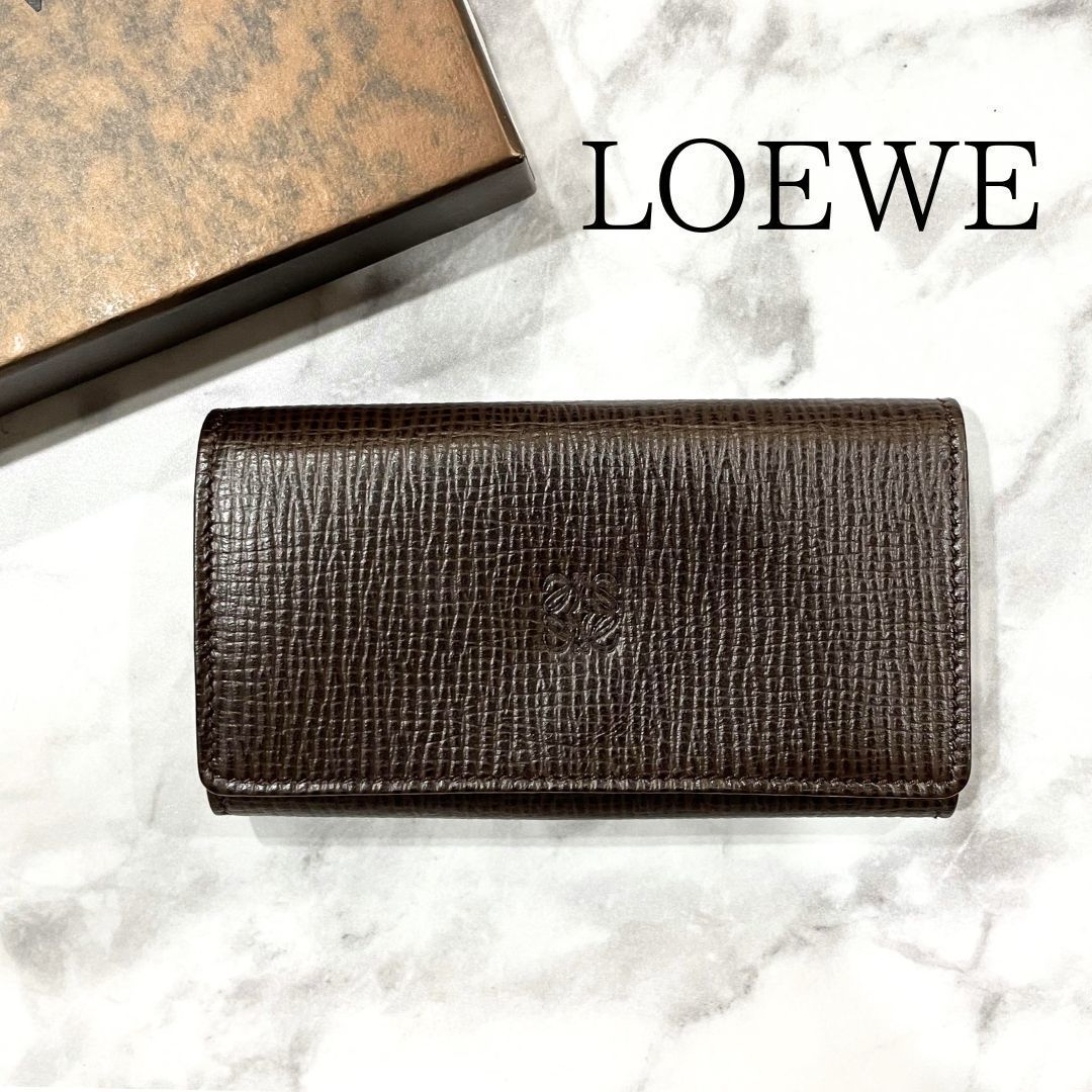 【美品】 LOEWE ロエベ リピートアナグラム 6連キーケース ベージュ すぐ届く！LOEWE（ロエベ） アナグラム 6連 キーケース (LOEWE