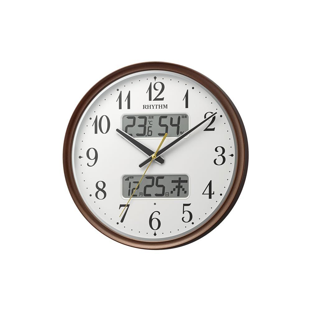 リズム(RHYTHM) 割引 掛け時計 電波時計 アナログ 連続秒針 温度 湿度