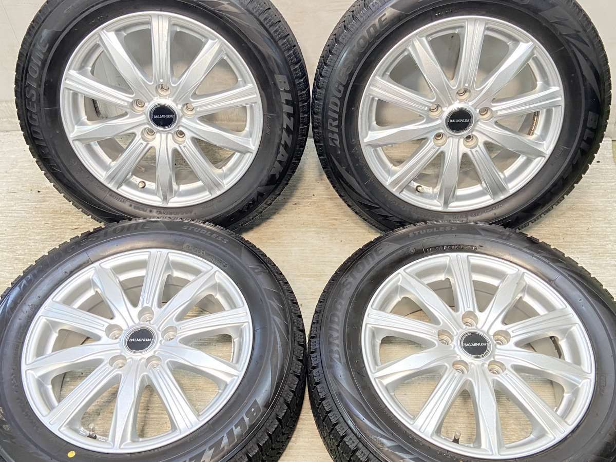 205/60R16  nブリヂストン ブリザック VRX2 n　 BALMINUM n16x6.5 54 114.3-5穴 n中古タイヤ スタッドレスタイヤ ホイールセット 4本セットn w16240928019