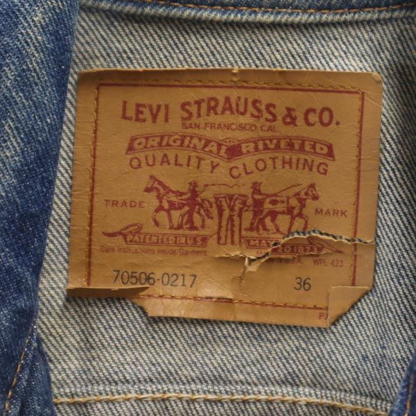 リーバイス 90s USA製 70506-0217 デニムジャケット 36 Levi's Gジャン