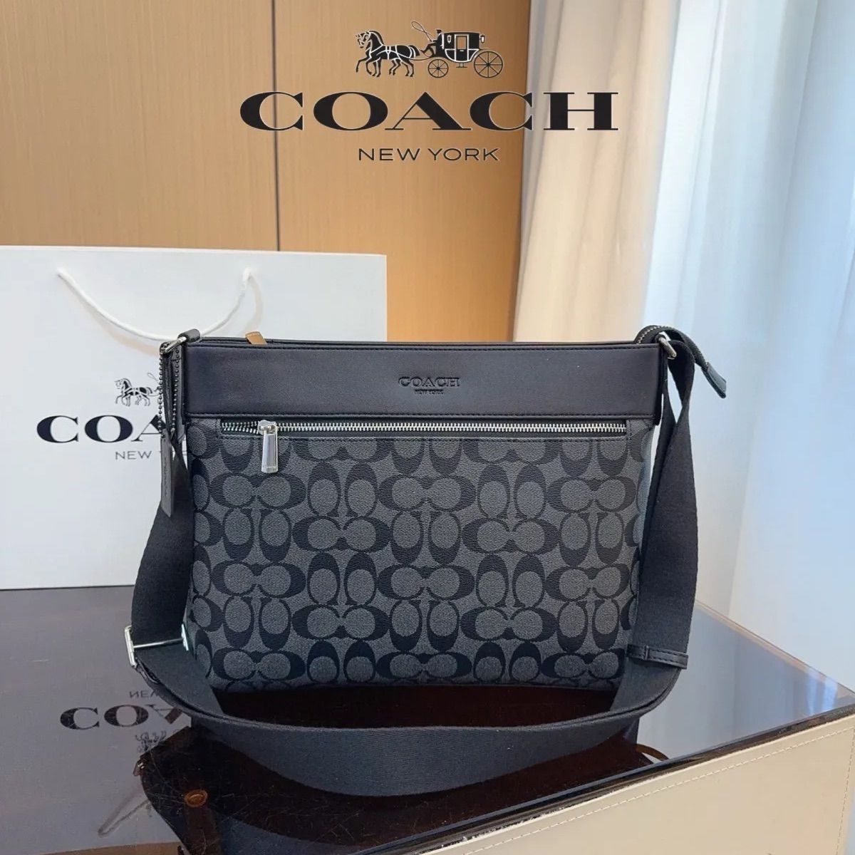 COACH メンズバッグ メッセンジャーバッグ ショルダー クロスボディバッグ