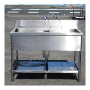 槽手前少しひび 業務用 ステンレス 1槽シンク W1200 D750 H850 150 mm 槽内寸W112D60深28cm W120cm